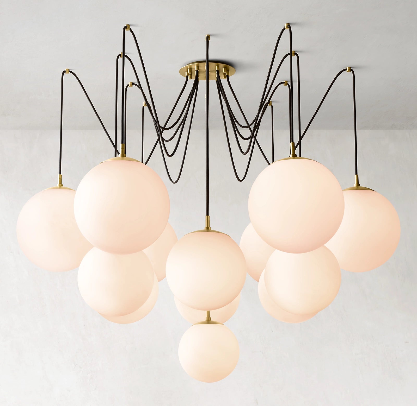 62 Inch Alabaster Globe Spider Chandelier - Cirque