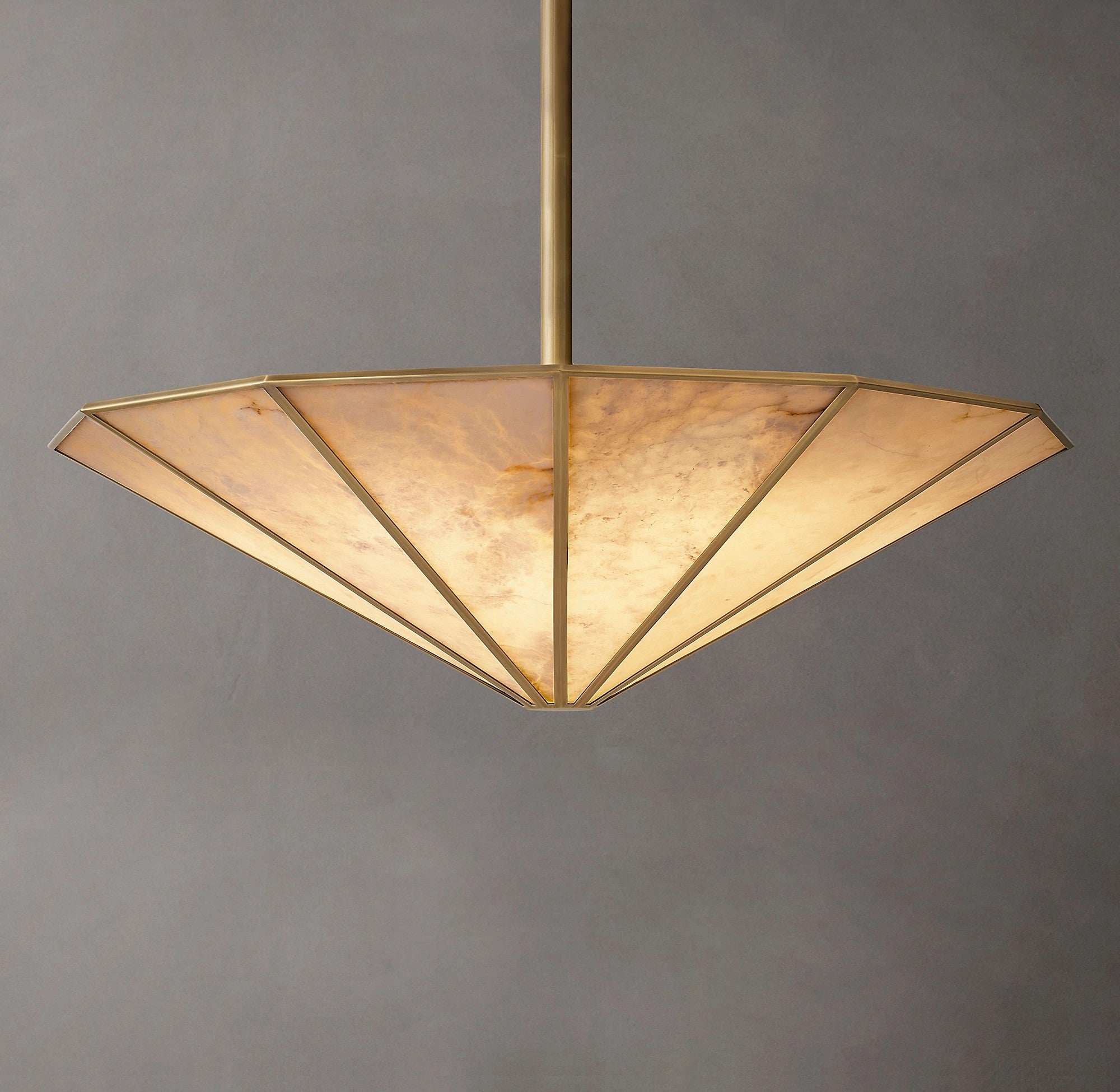 36 Inch Alabaster Umbrella Chandelier - Lucette