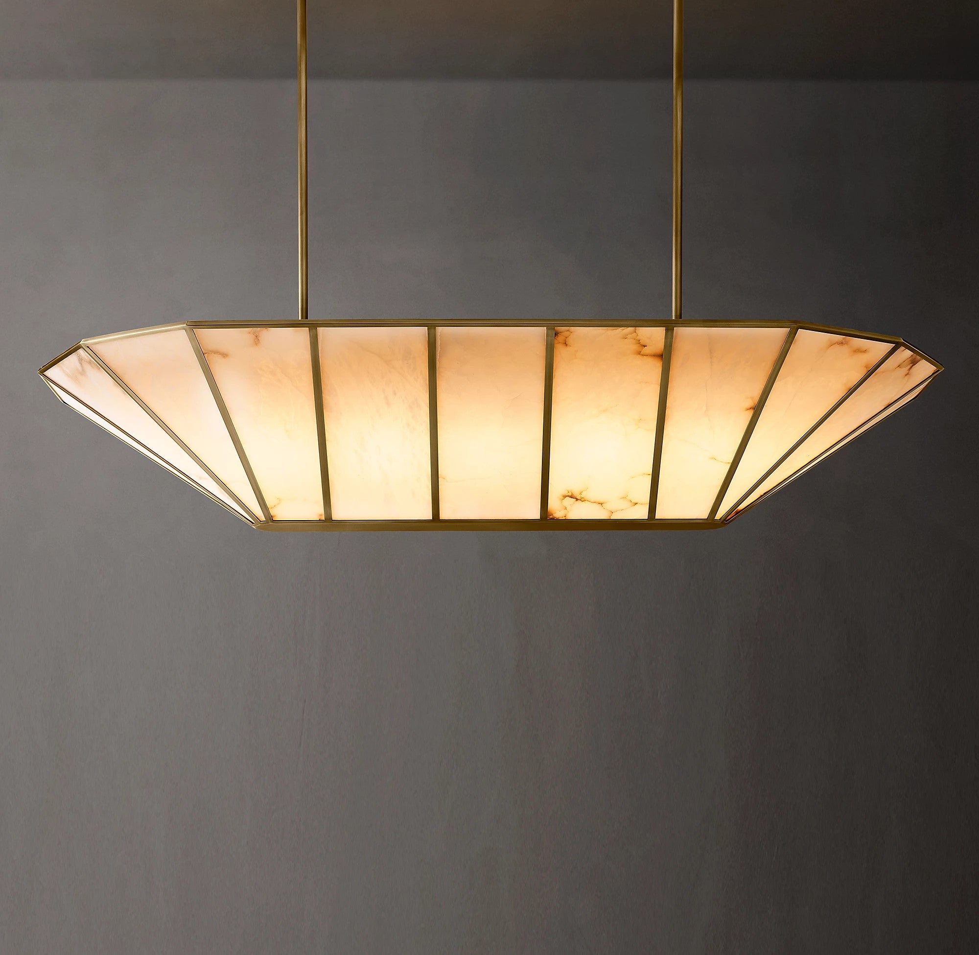 74 Inch Alabaster Umbrella Linear Chandelier - Lucette