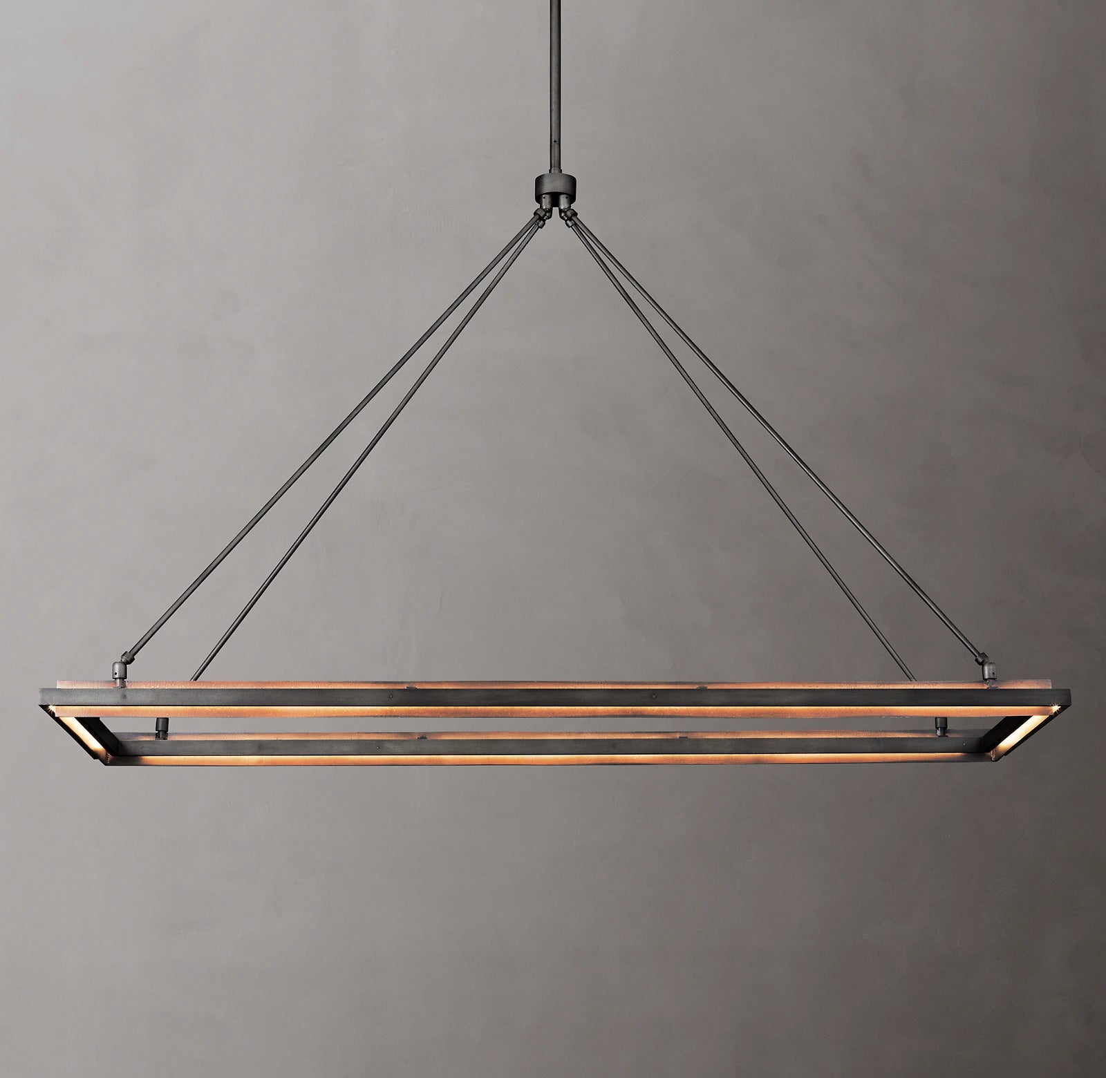 62 Inch Forged Iron Rectangular LED Chandelier - Peralta