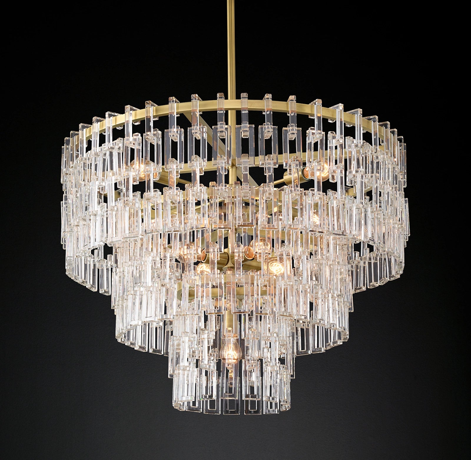 36 Inch Chain Crystal Tiered Chandelier - Marignan