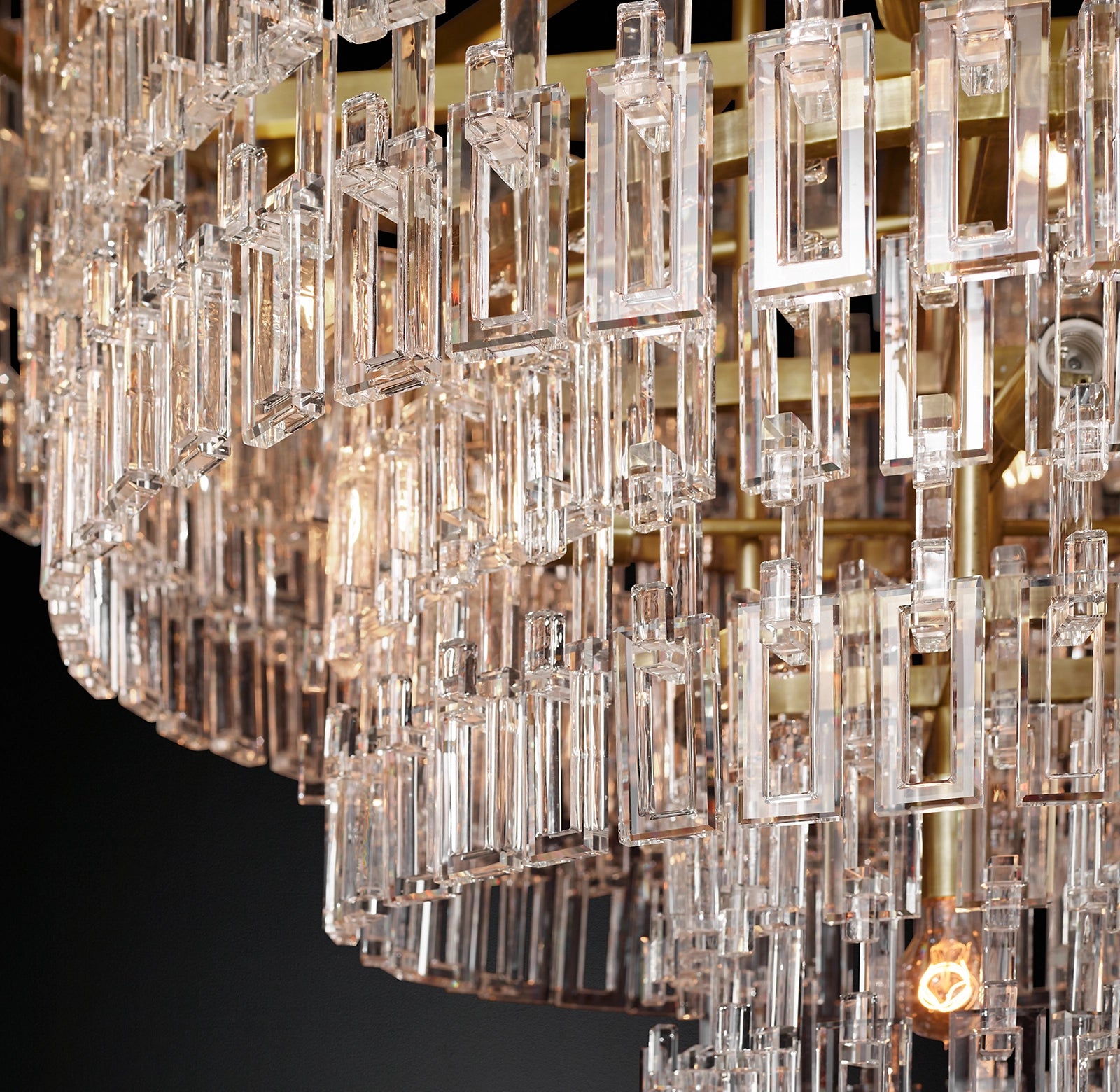 36 Inch Chain Crystal Tiered Chandelier - Marignan
