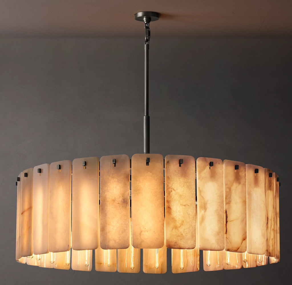 48 Inch Alabaster Round Chandelier - Calamette