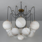 62 Inch Alabaster Globe Spider Chandelier - Cirque