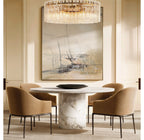 48 Inch Clear Hammered Glass Round Chandelier - Lattice