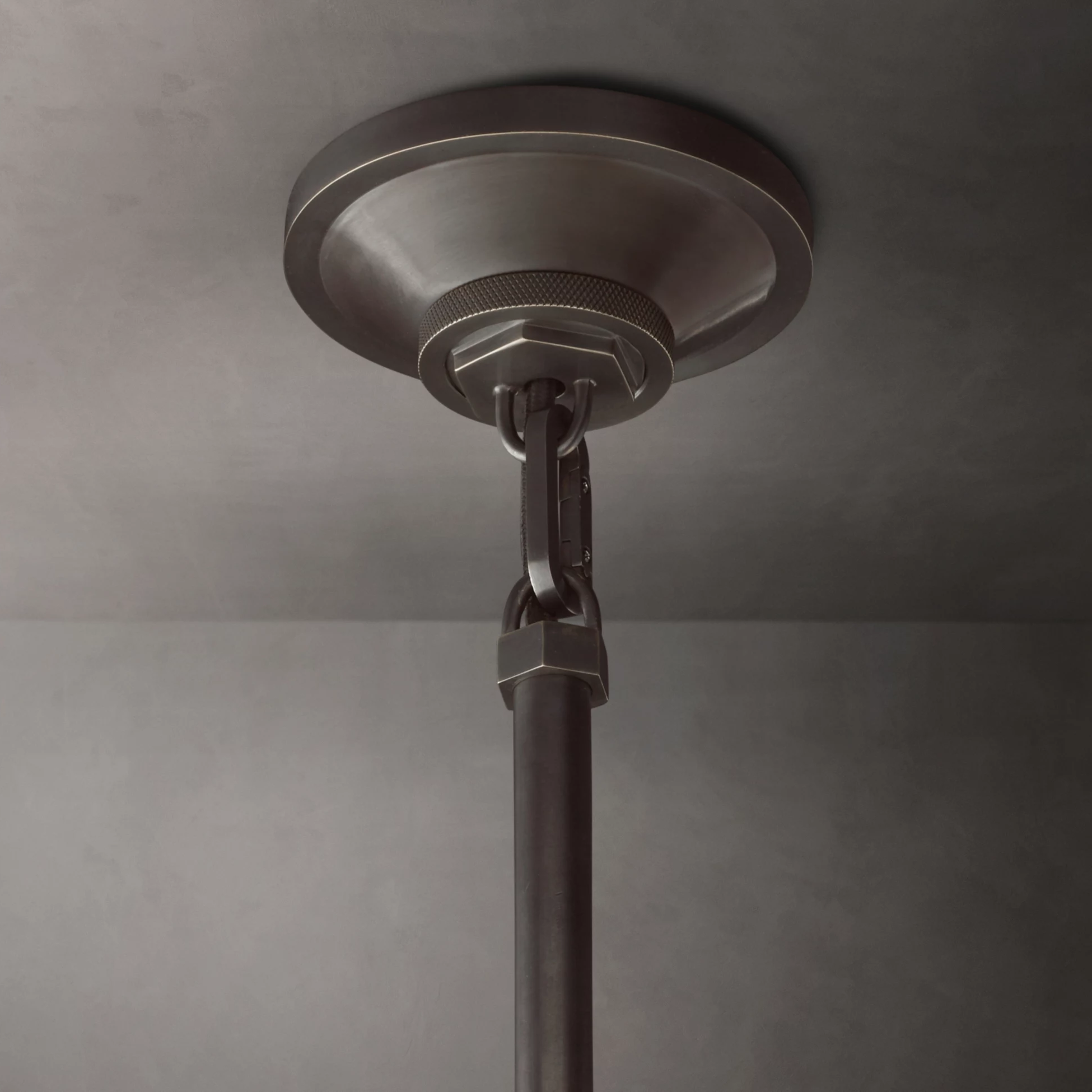10 Inch Ribbed Glass Dome Pendant Light - Machinist