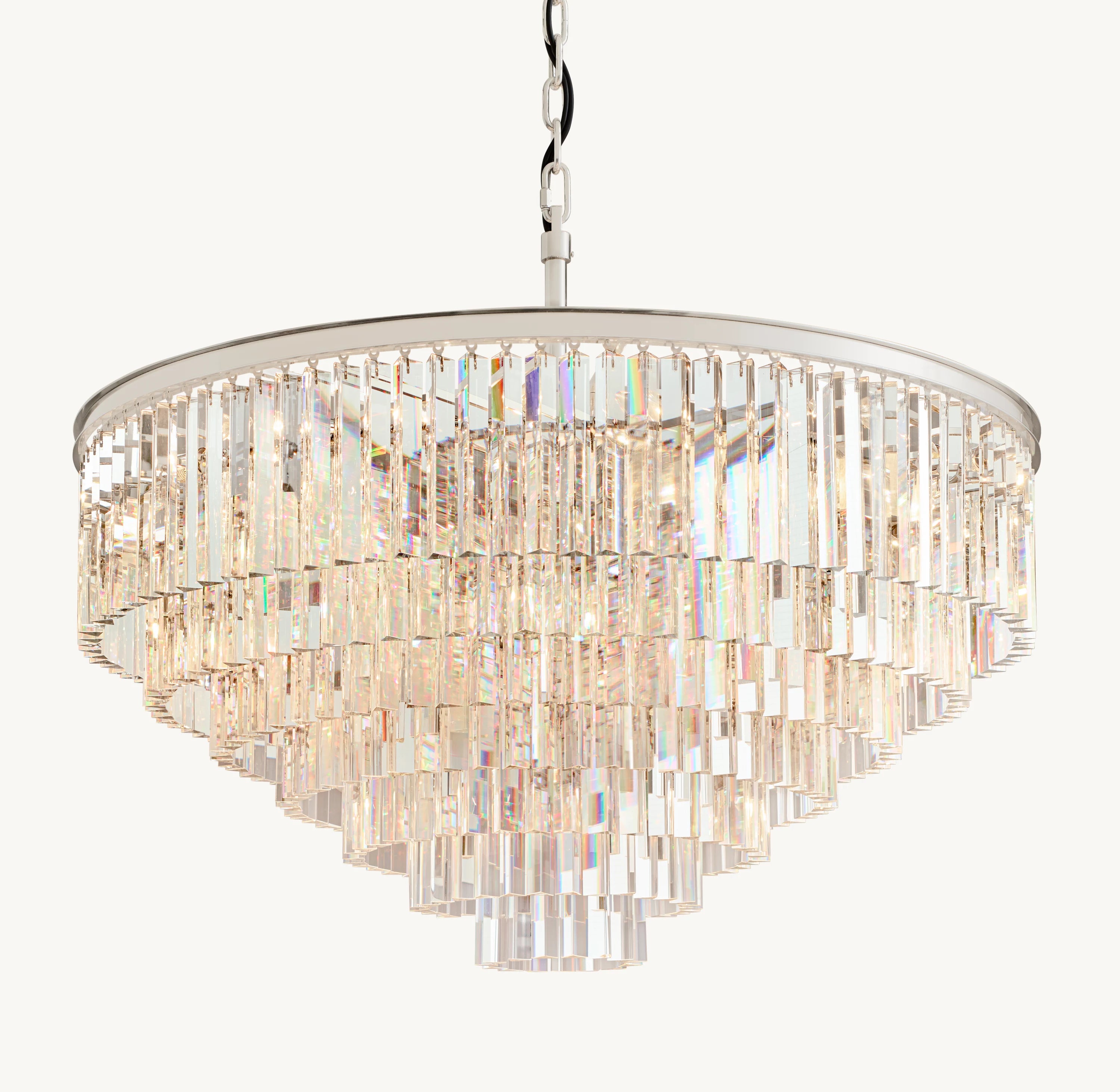 44 Inch Crystal Prism Tiered Chandelier - Odeon
