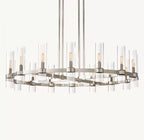 48 Inch Cylindrical Glass Candle Round Chandelier - Ravelle