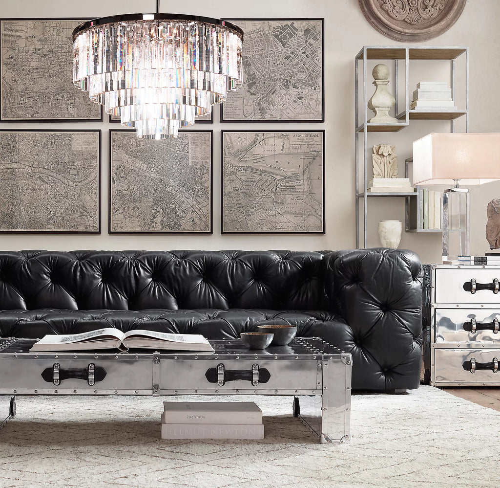 32 Inch Crystal Prism Tiered Chandelier - Odeon
