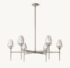 42 Inch Torchiere Crystal Arm Chandelier - Tulip