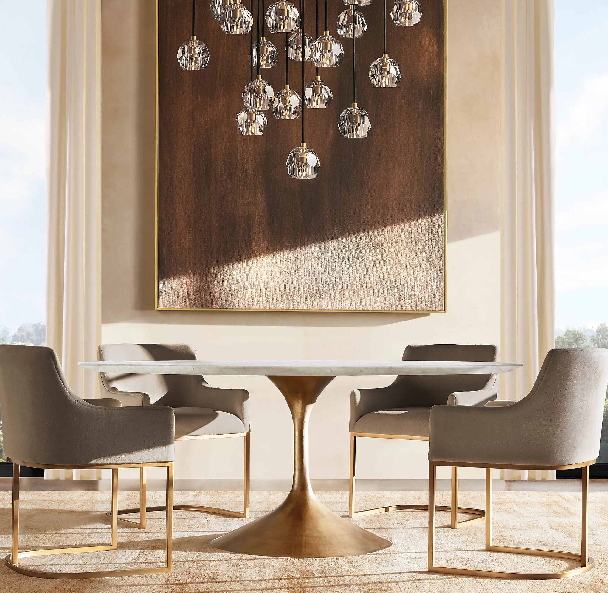 40 Inch Crystal Cluster Chandelier – Boule