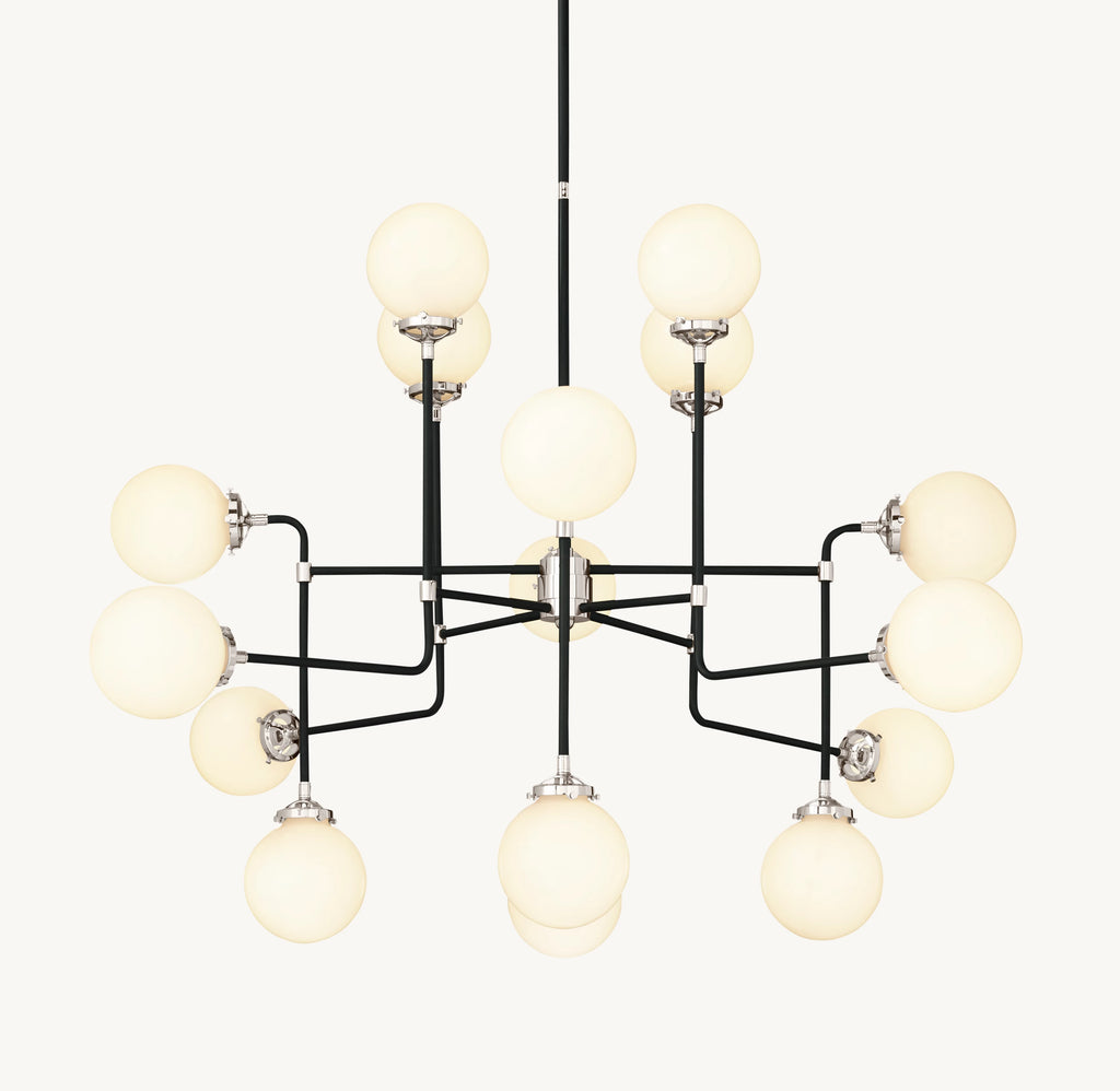 56 Inch Milk Glass Sputnik Globe Chandelier - Bistro