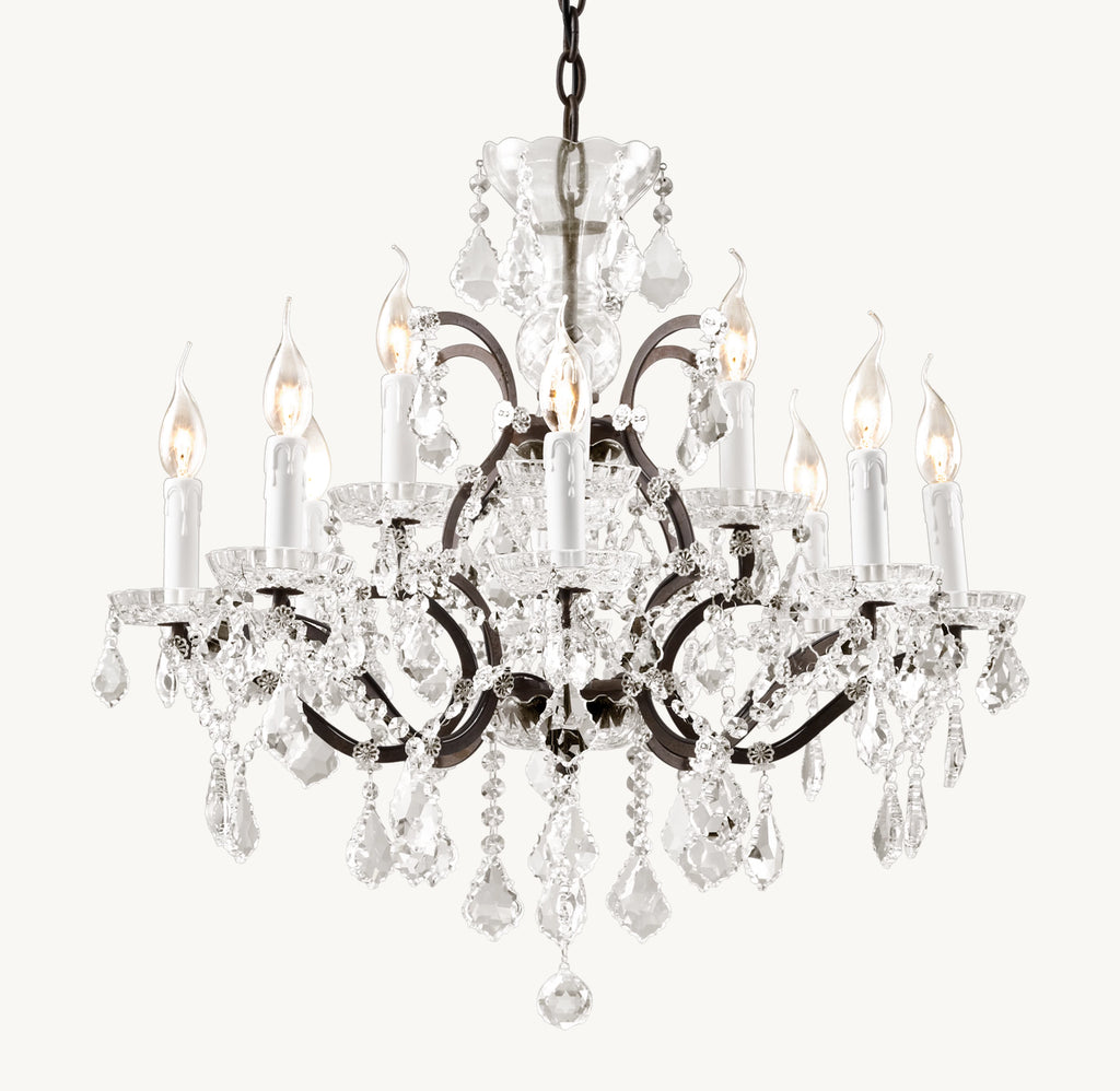 28 Inch Candelabra Crystal Chandelier - Rococo