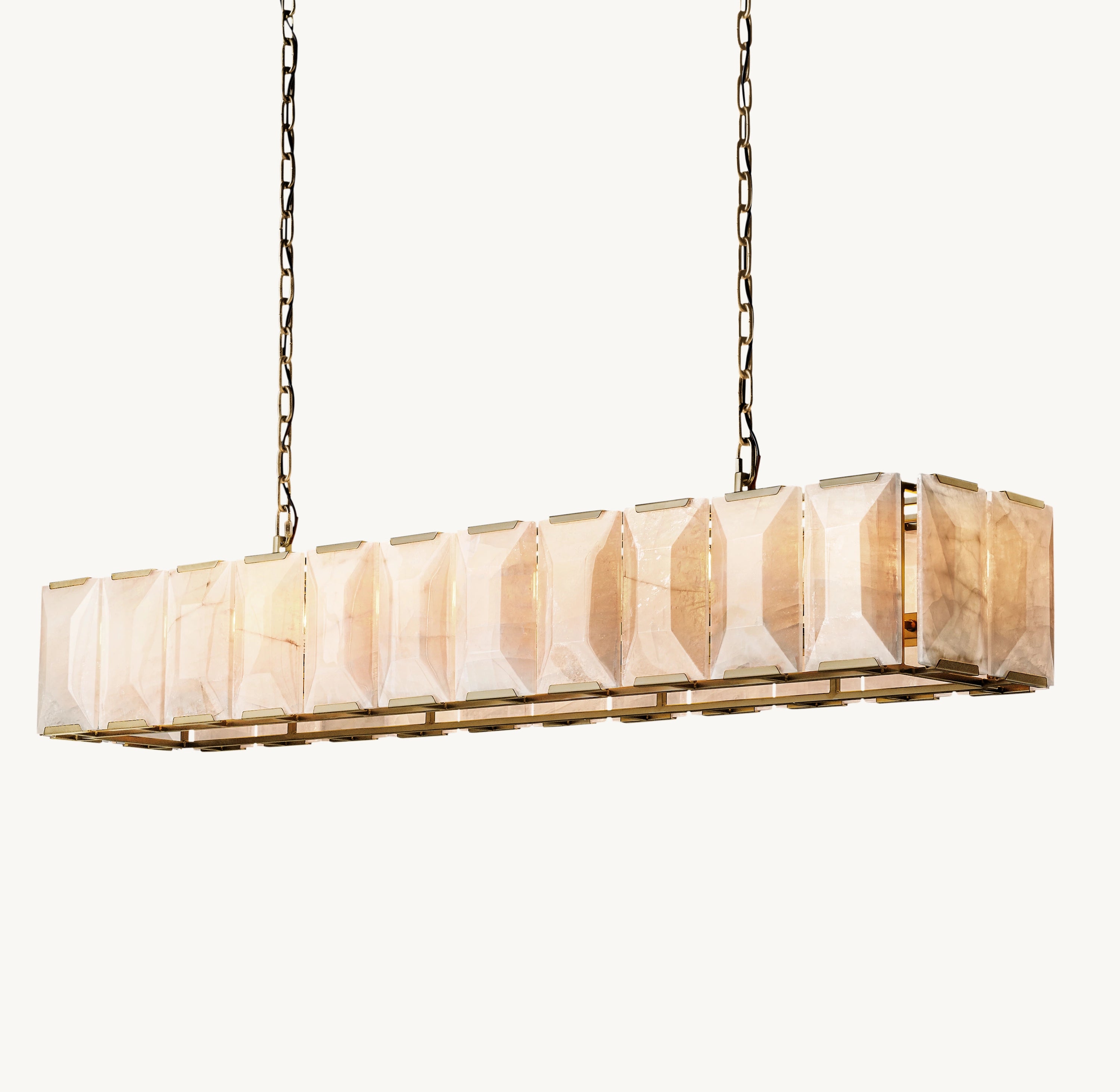 74 Inch Alabaster Rectangular Chandelier – Harlow