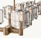54 Inch Crystal Double Linear Candle Chandelier - Demaret