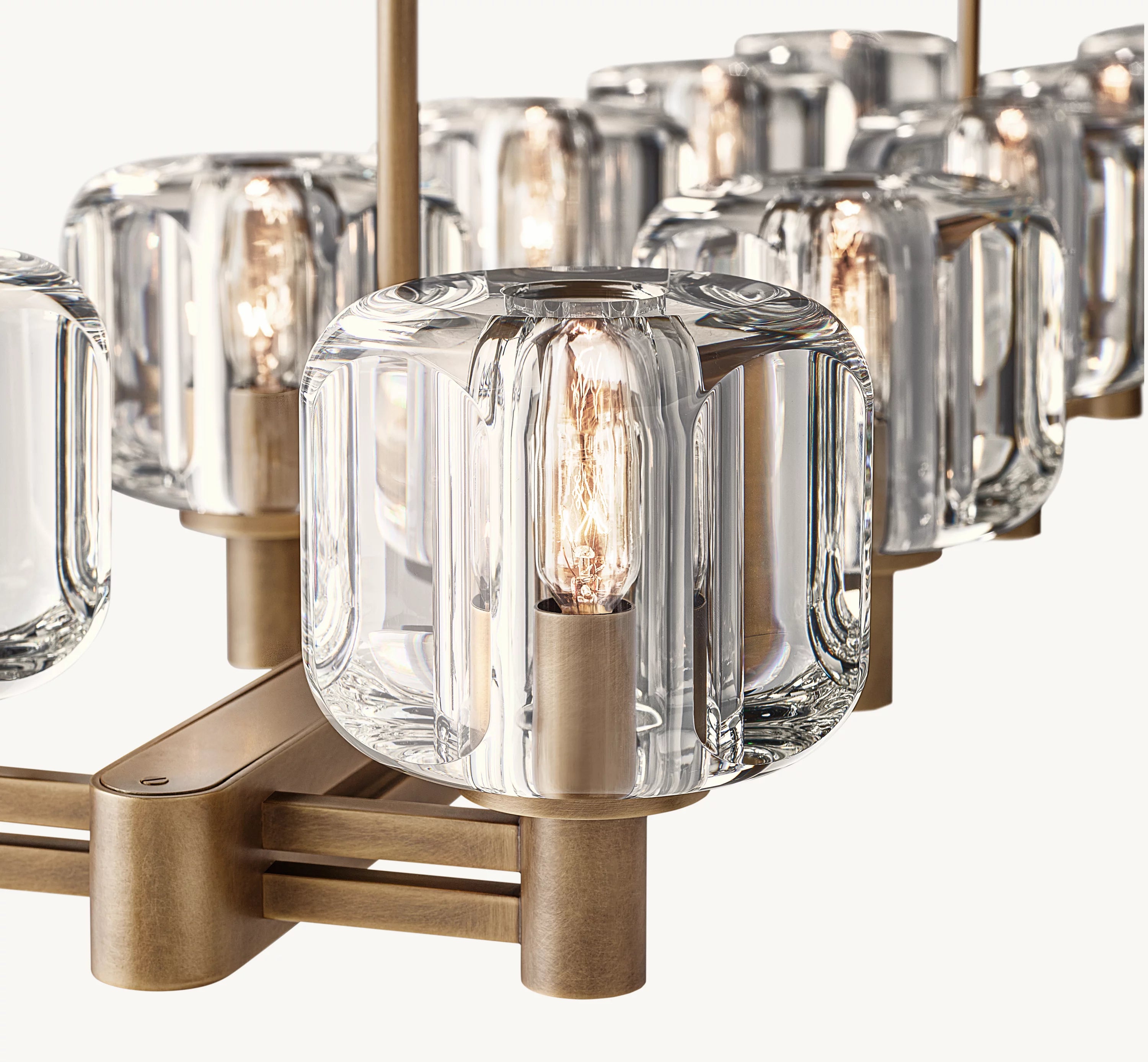 54 Inch Crystal Double Linear Candle Chandelier - Demaret