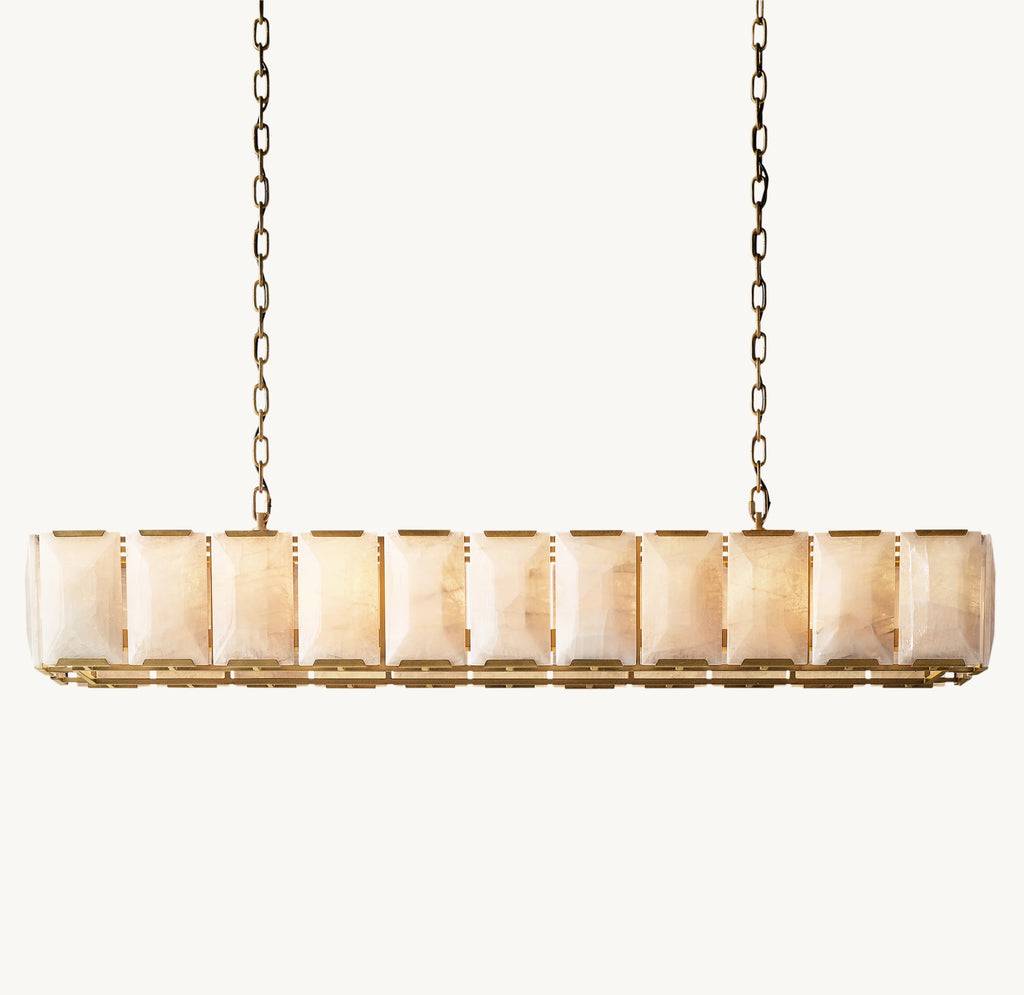 74 Inch Alabaster Rectangular Chandelier – Harlow