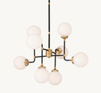 34 Inch Milk Glass Sputnik Globe Chandelier - Bistro