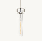 7 Inch Clear Glass Long Cylinder Pendant Light - Machinist