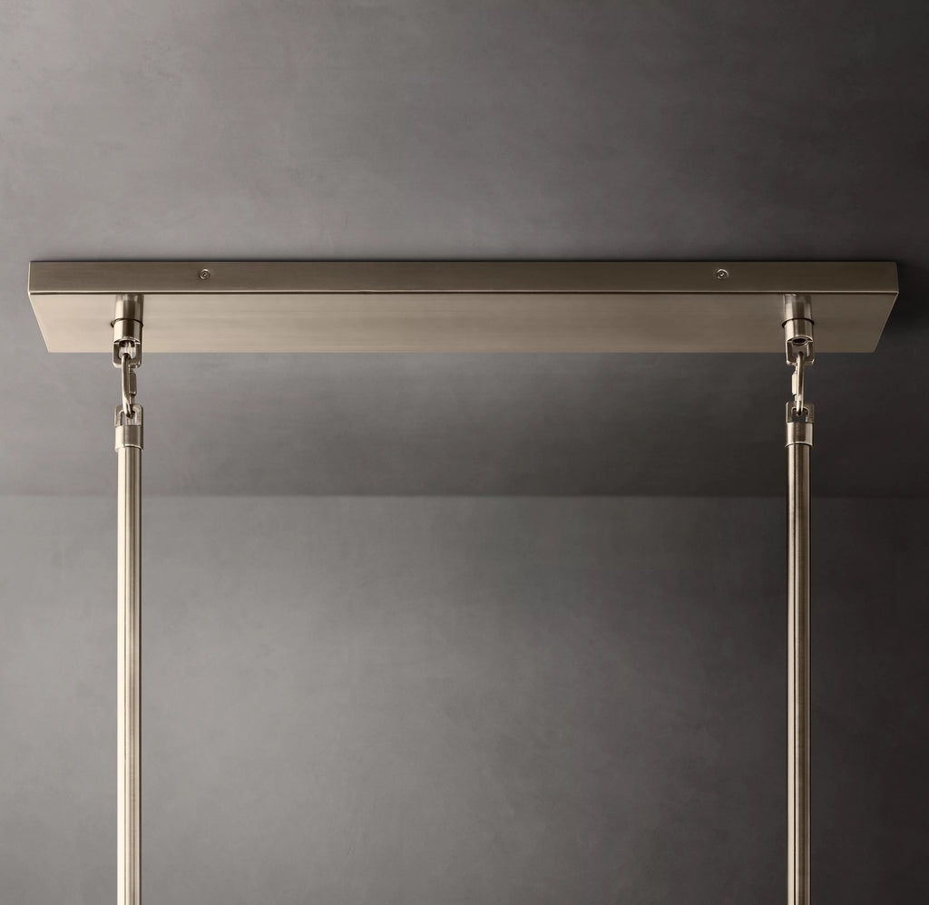 54 Inch Clear Murano Glass Tiered Rectangular Chandelier - Chiara