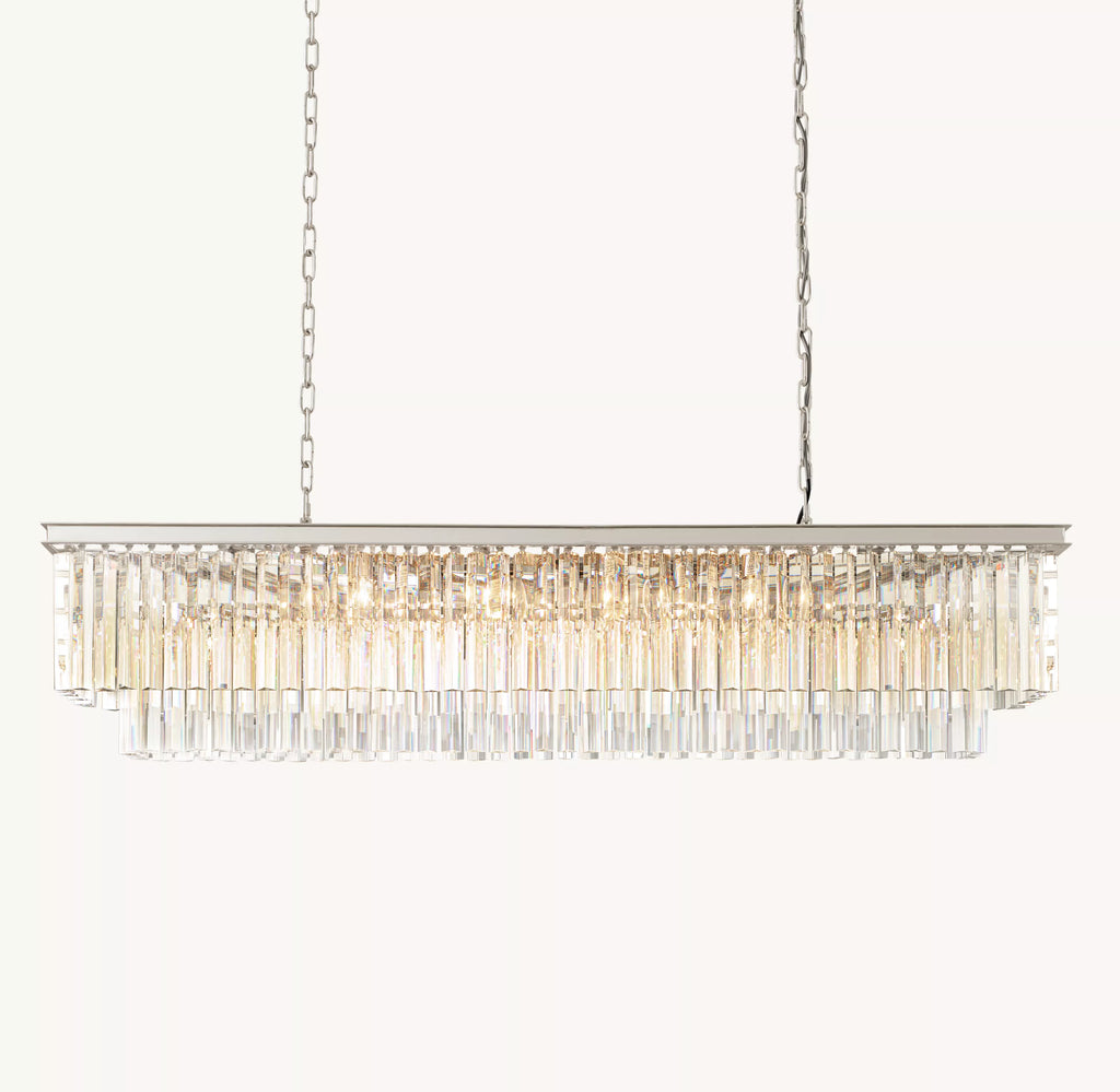 59 Inch Crystal Prism Rectangular Chandelier - Odeon