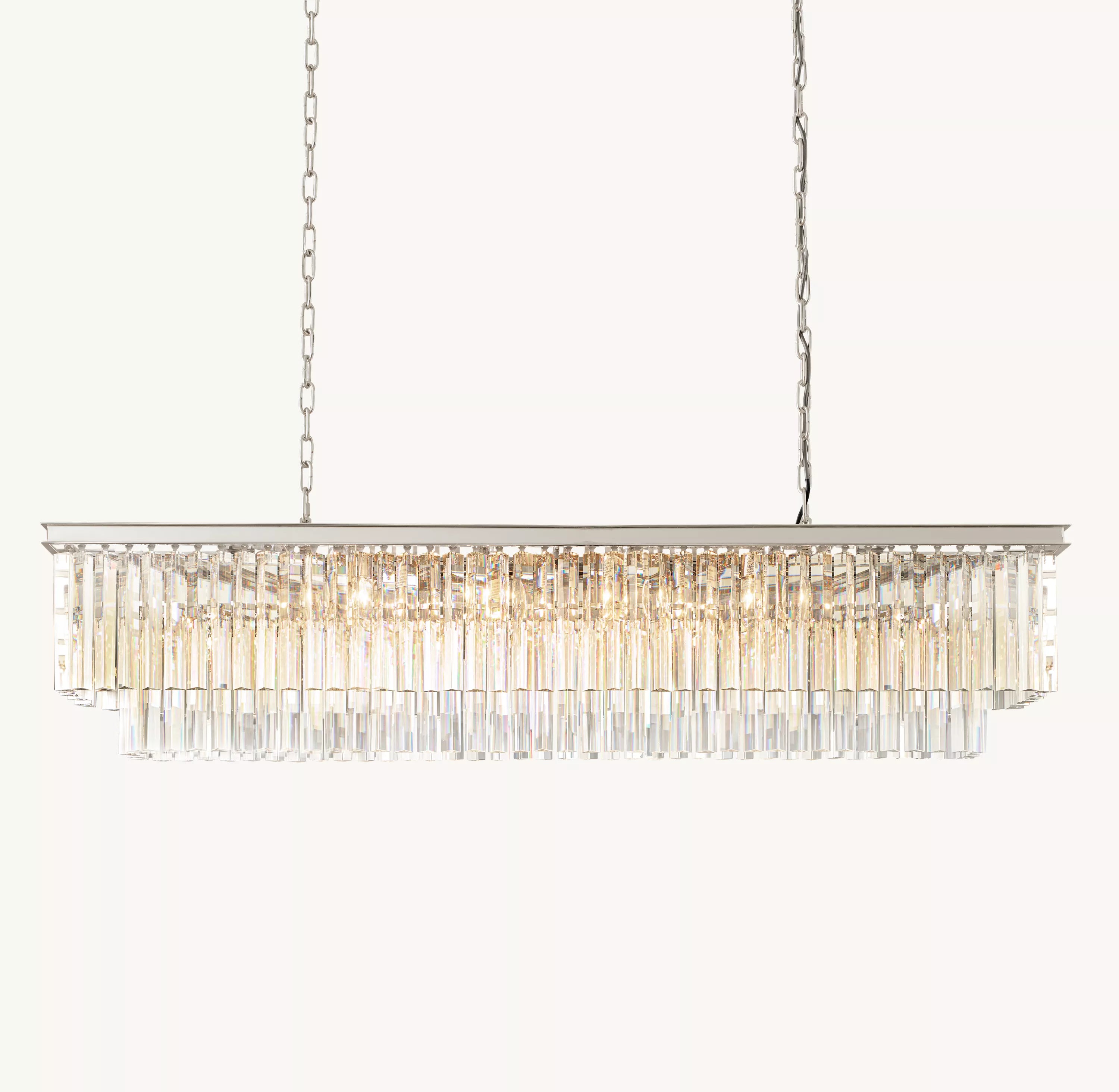 59 Inch Crystal Prism Rectangular Chandelier - Odeon