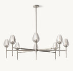 54 Inch Torchiere Crystal Arm Chandelier - Tulip