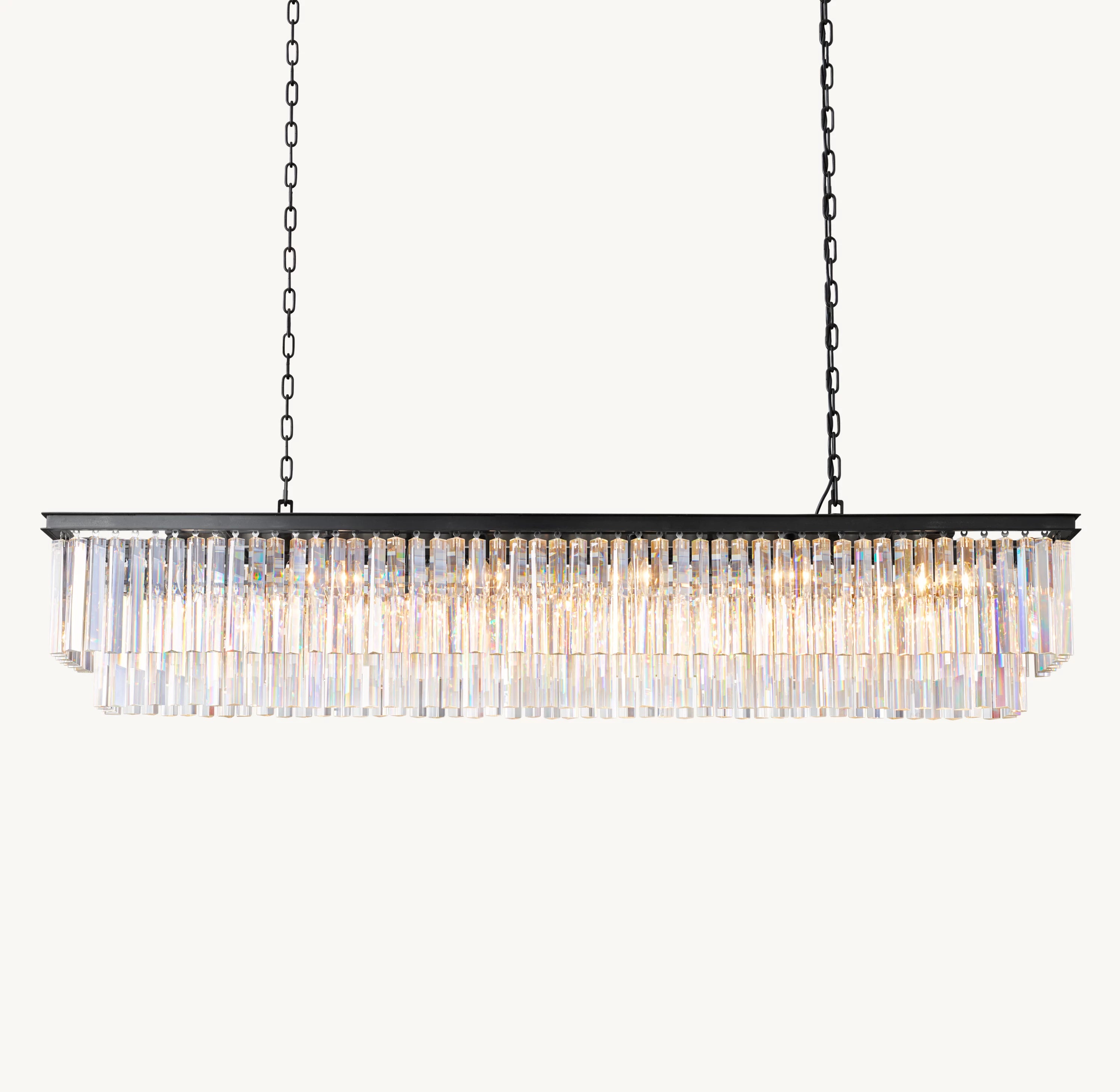 72 Inch Crystal Prism Rectangular Chandelier - Odeon