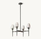 27 Inch Torchiere Crystal Arm Chandelier - Tulip