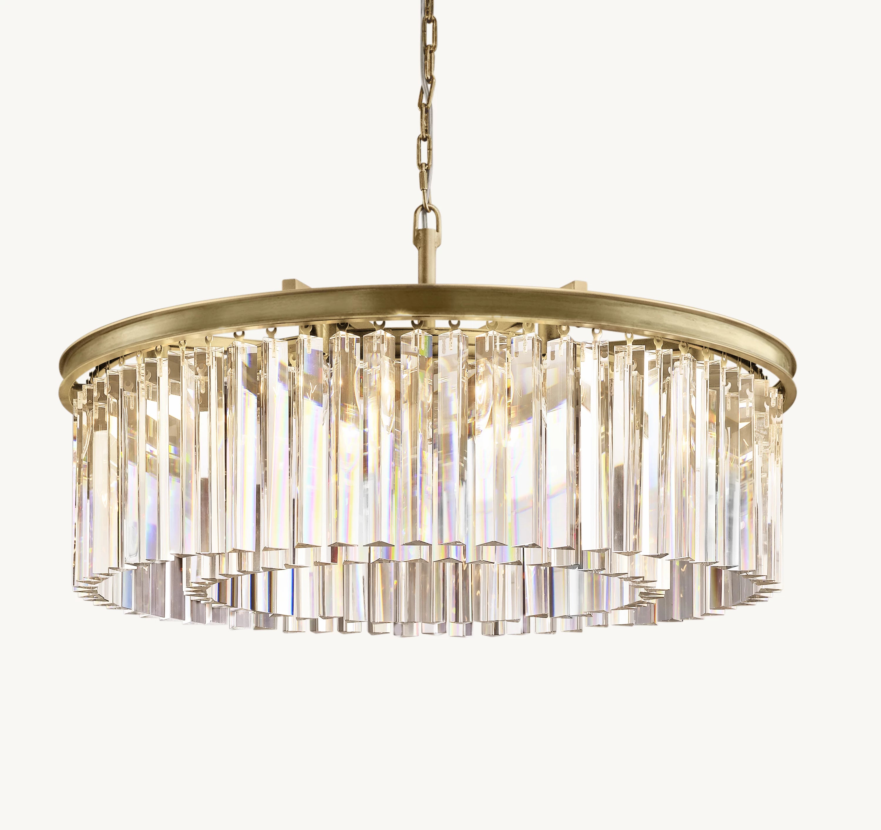 32 Inch Crystal Prism Round Chandelier - Rhys