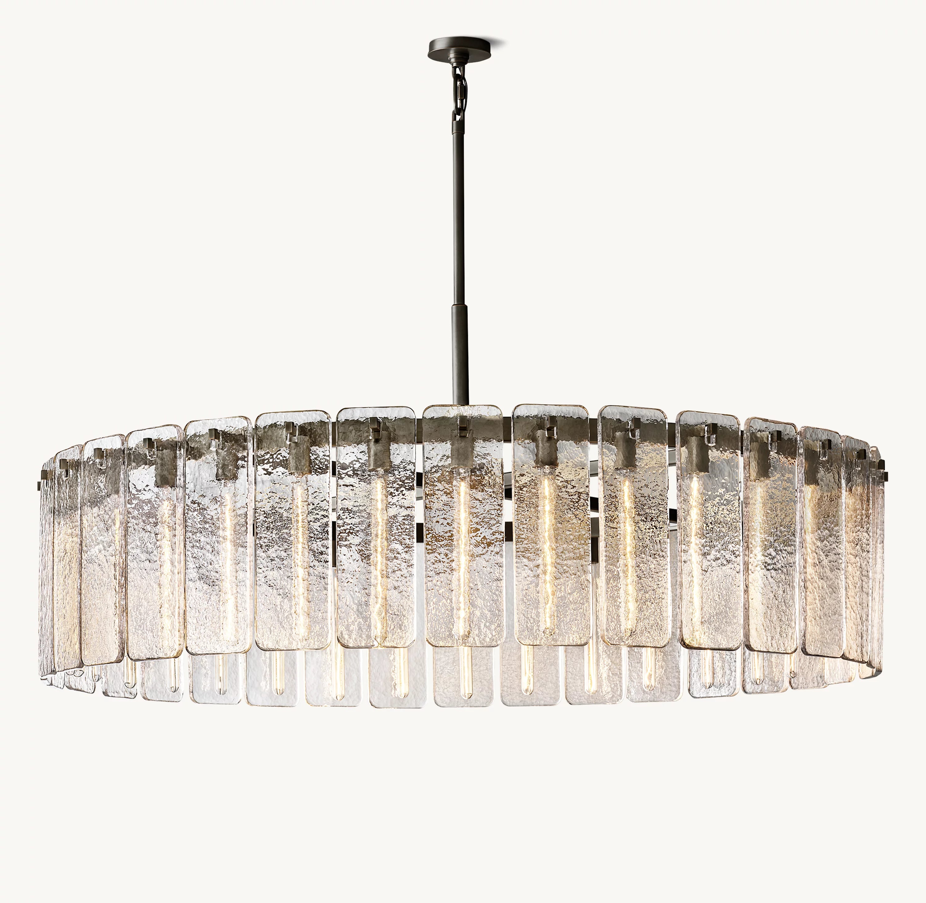 60 Inch Textured Glass Round Chandelier - Calamette
