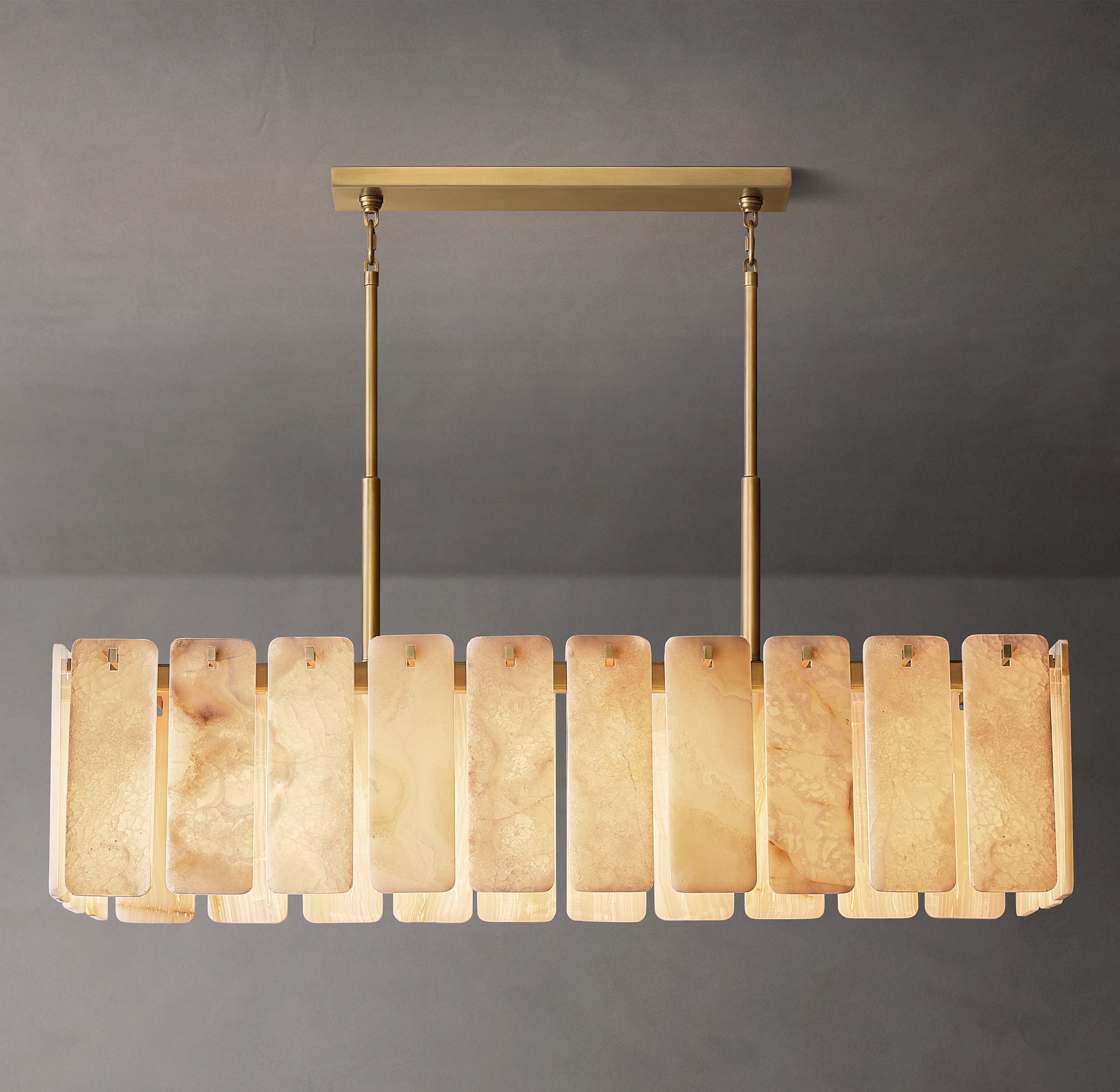 60 Inch Alabaster Rectangular Chandelier - Calamette