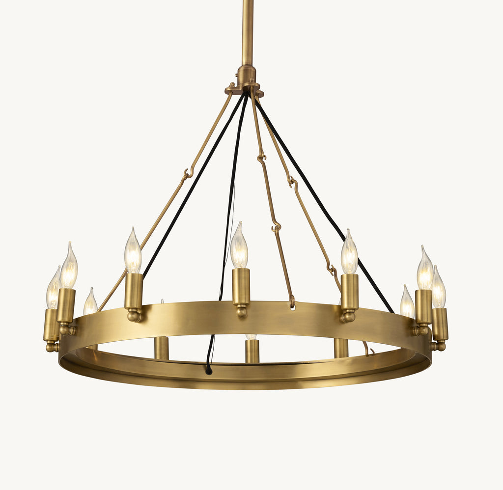 26 Inch Vintage Filament Bent Tip Candle Round Chandelier - Camino
