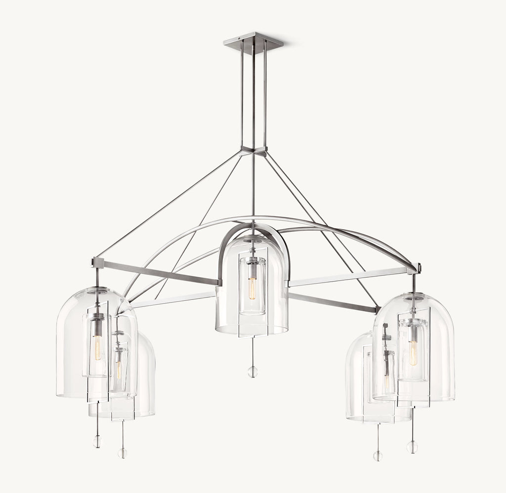 61 Inch Bell Glass Chandelier - Fulcrum