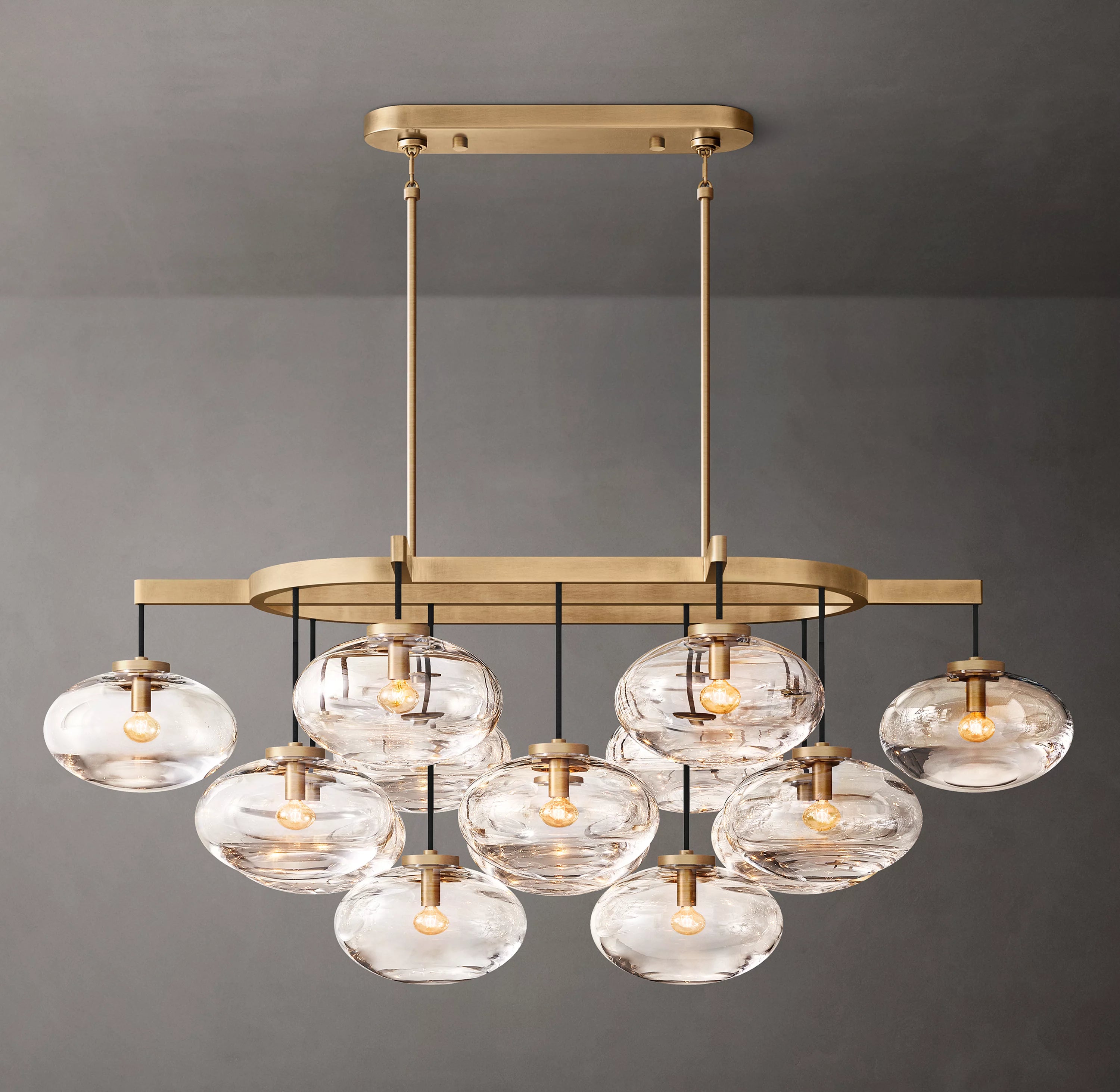 54 Inch Glass Bubble Oval Chandelier - Cabrette