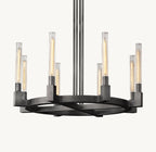 36 Inch Fluted-Glass Candlestick Round Chandelier - Cannele