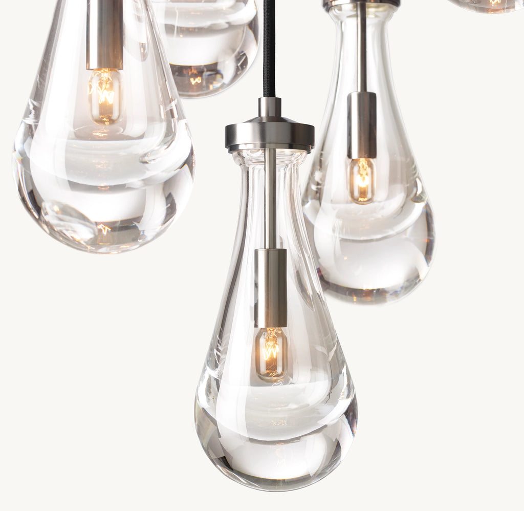 47 Inch Raindrop Glass Round Chandelier – Ava