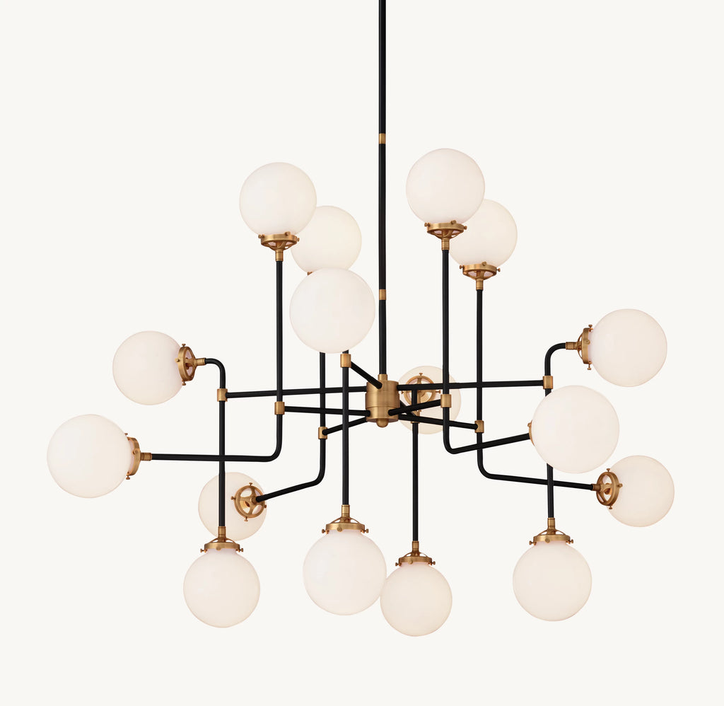 56 Inch Milk Glass Sputnik Globe Chandelier - Bistro