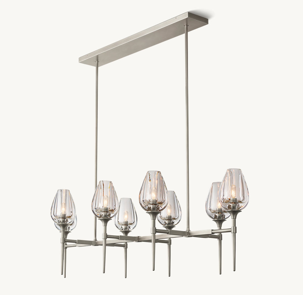 52 Inch Torchiere Crystal Linear Chandelier - Tulip