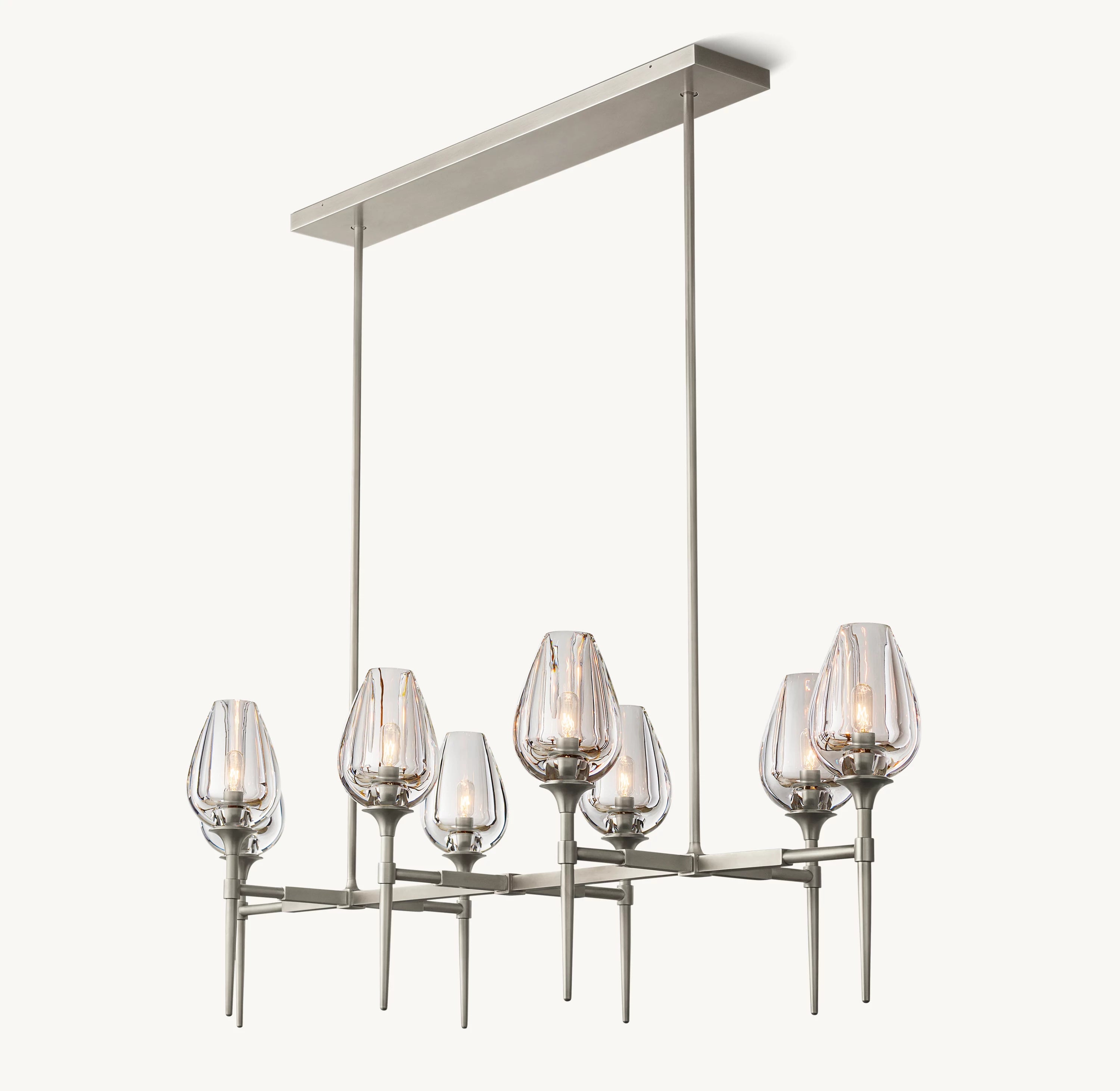 52 Inch Torchiere Crystal Linear Chandelier - Tulip