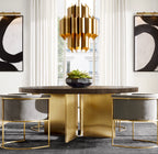 24 Inch Mid Century Modern Brass Chandelier - Cathedral