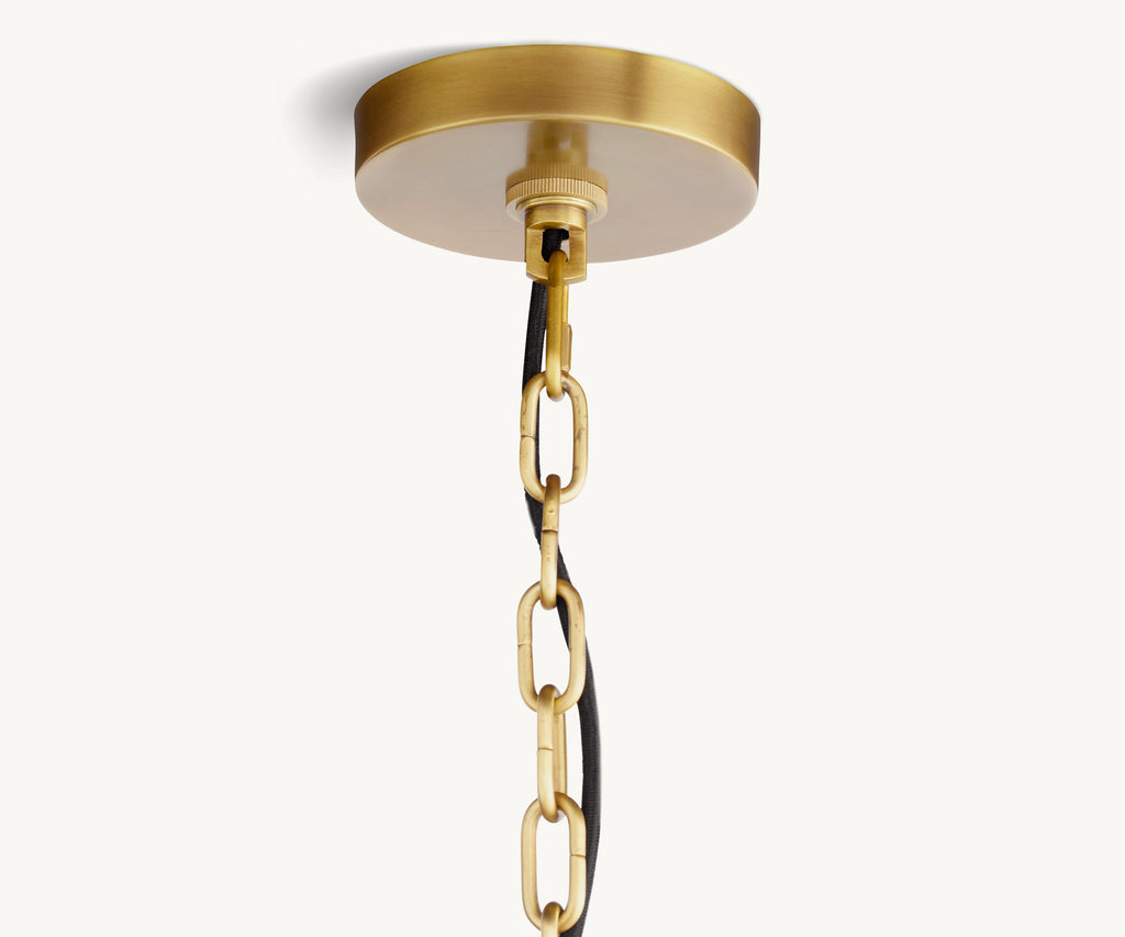 24 Inch Mid Century Modern Brass Chandelier - Cathedral