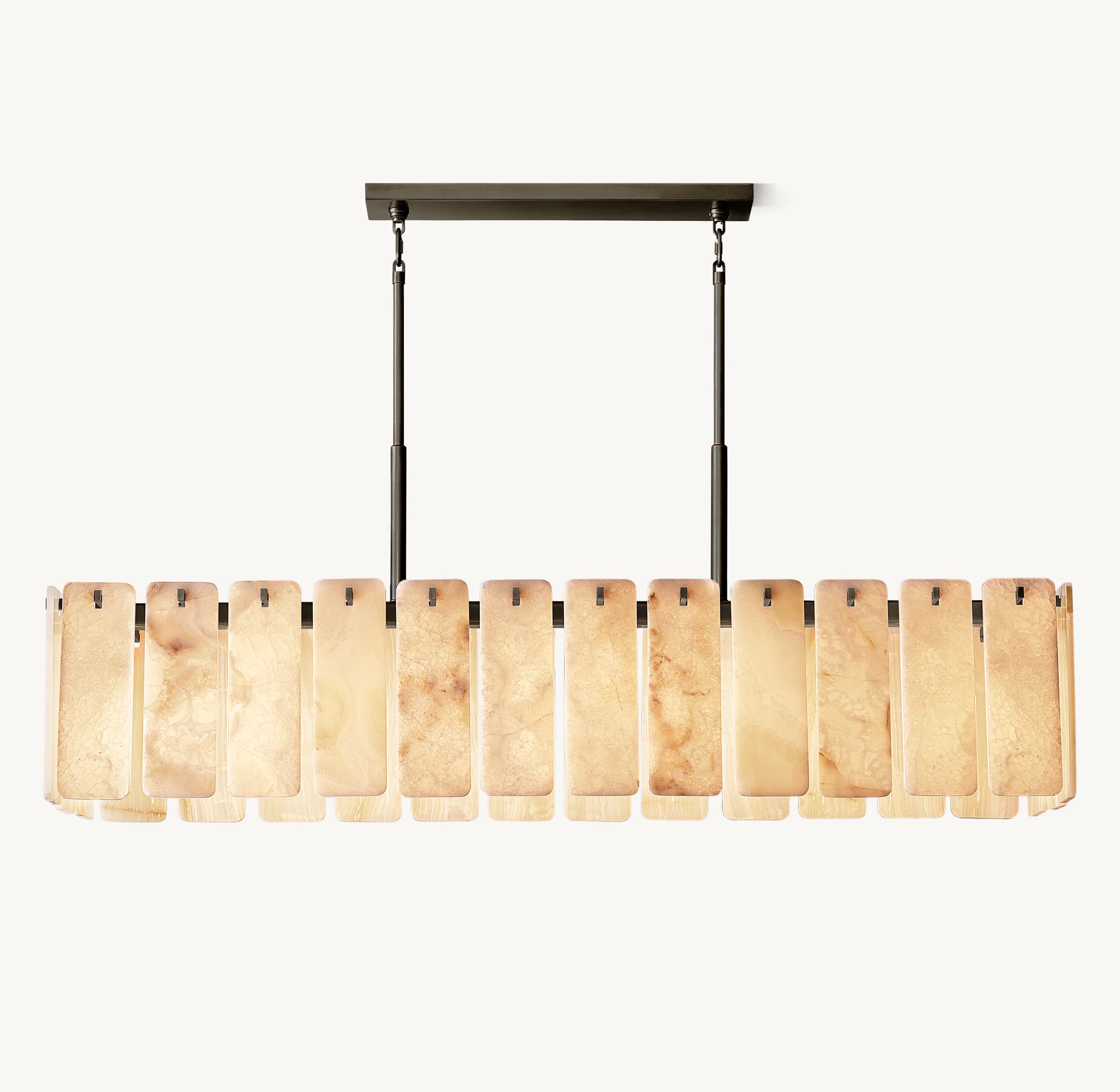 72 Inch Alabaster Rectangular Chandelier - Calamette