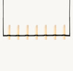 54 Inch Cylindrical Milk Glass Linear Chandelier - Ravelle