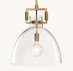 18 Inch Clear Glass Dome Pendant Light - Machinist