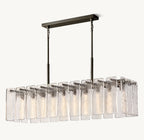 60 Inch Textured Glass Rectangular Chandelier - Calamette
