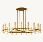 60 Inch Cylindrical Milk Glass Round Chandelier - Ravelle