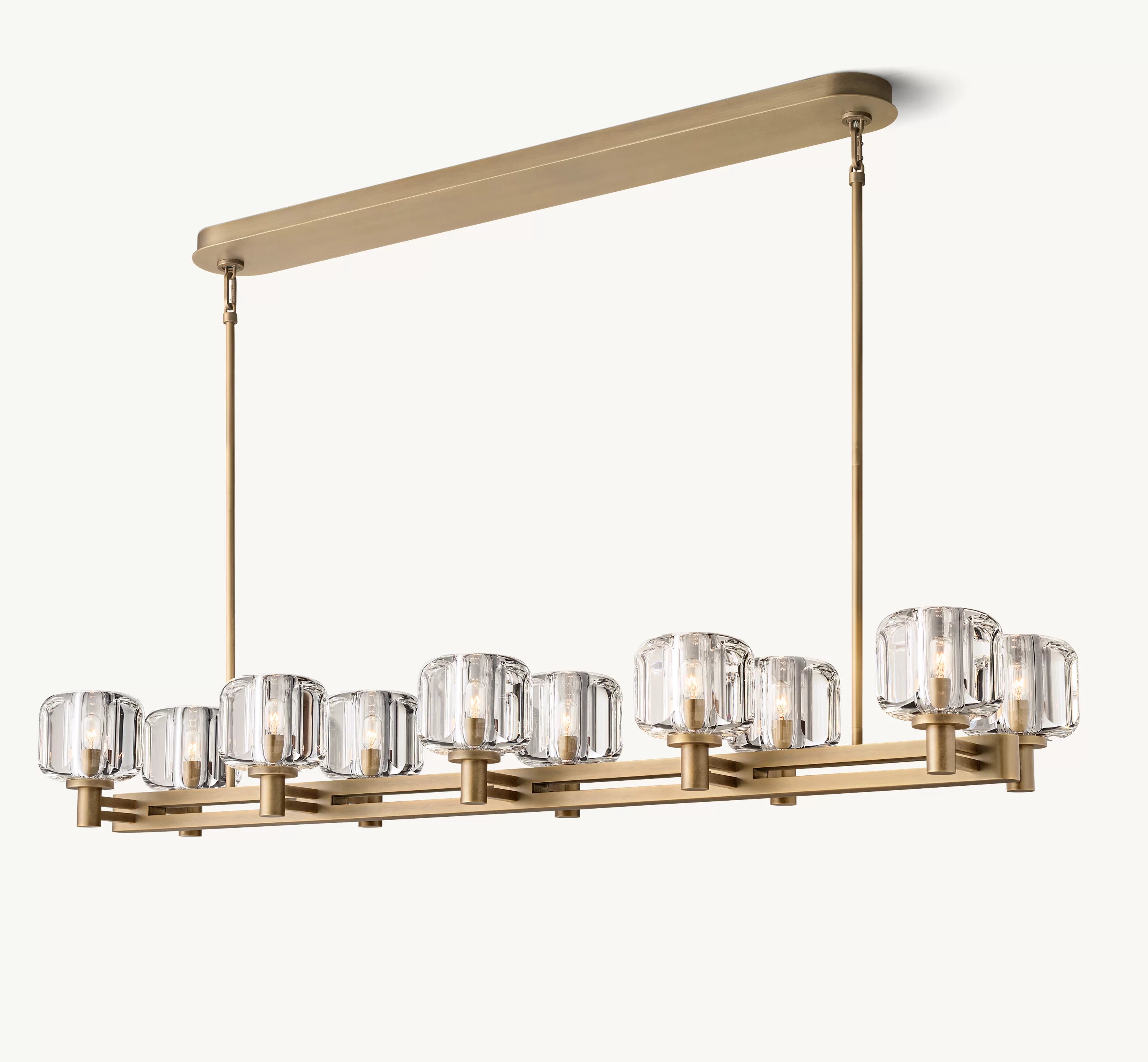 54 Inch Crystal Double Linear Candle Chandelier - Demaret