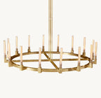 60 Inch Fluted-Glass Candlestick Round Chandelier - Cannele