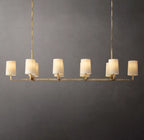 72 Inch Shaded Hammered Metal Linear Chandelier – Wright